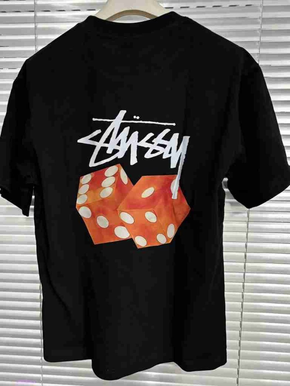 Stussy Dice Graphic Short Sleeve Tee Black Chest Logo Back Dice Print T‑Shirt